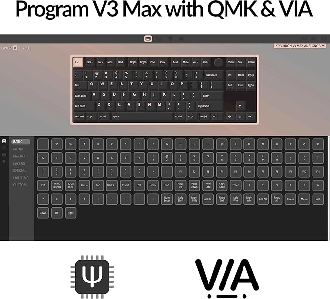 Keychron V3 Max TKL Wireless Mechanical Keyboard, QMK/VIA RGB Bluetooth/2.4 GHz/Wired, 87 Keys Hot-Swappable with Gateron Red Switch, Compatible with Mac Windows Linux