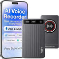 LIMU AI Voice Recorder, German Design AI Note Taking Device with GPT-5.5, Wireless Charging Audio Recorder, Transcribe, Summarize, MindMap, 125 Language, AI Assistant for Meetings, Calls, Lectures
