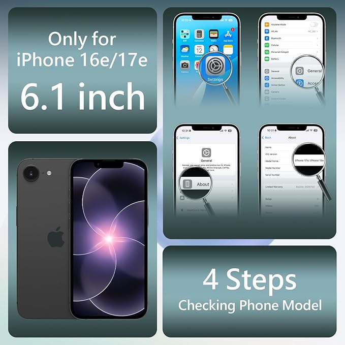 FireNova Magnetic for iPhone 17e Case/iPhone 16e Case, Compatible with MagSafe, [Silicone Camera Protection] Microfiber Lining Phone Case, 6.1", Sky Blue