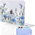 Compatible with MacBook Neo 13 inch Case 2026 (Model A3404), Printed Pattern Hard Shell Laptop Case with Keyboard Cover & Screen Film, Slim Plastic Protective Cover, Tropical Blue Flowers