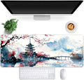 MEWOOCUE® Gaming Mouse Pad for Desk,Large Cherry Blossom Mousepad Laptop,Japanese Anime Mouse Mat,Long XXL Waterproof Keyboard Pads,Big Non-Slip Mousepads for Game Office Home（31.5 x 11.9 in）