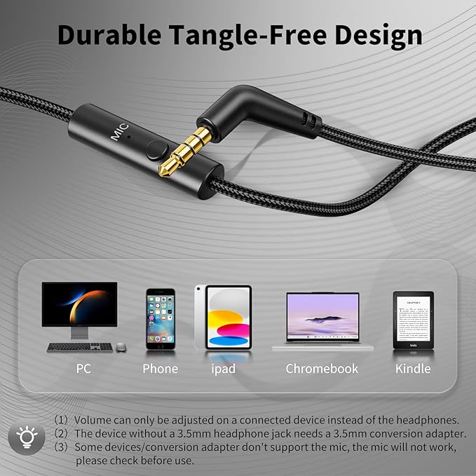 Botesty Sound Headphones Wired with Microphone, Over Ear Foldable 3.5mm Plug in Headphones Corded with 4.9ft Tangle-Free Nylon Cord for Tablet, Laptop, MP3/4, School, Airplane Travel (Black Red)