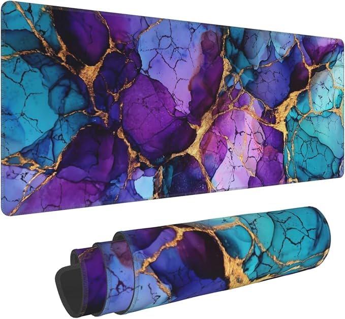 Marble Mouse Pad Extended Large Gaming Mouse Pad XL Stitched Edges for Gamer Home Office 31.5 X 11.8 Inch