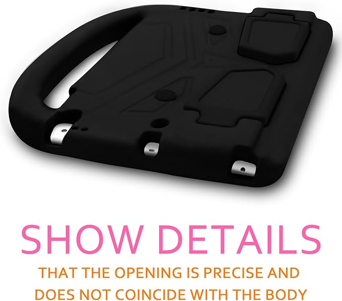 Kids Case for 7.9" iPad Mini 5/4/3/2/1, Silicone Shockproof Cover with Handle Kickstand, Black