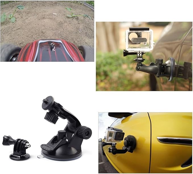 Action Camera Accessories Kit Compatible with Gopro Hero 13 12 11 10 9 8/AKASO EK7000/Brave 4/Brave 7 LE/DJI Osmo Action 5 pro/ODDV/Xilecam, Selfie Stick Suction Cup Mount Floating Handle Grip