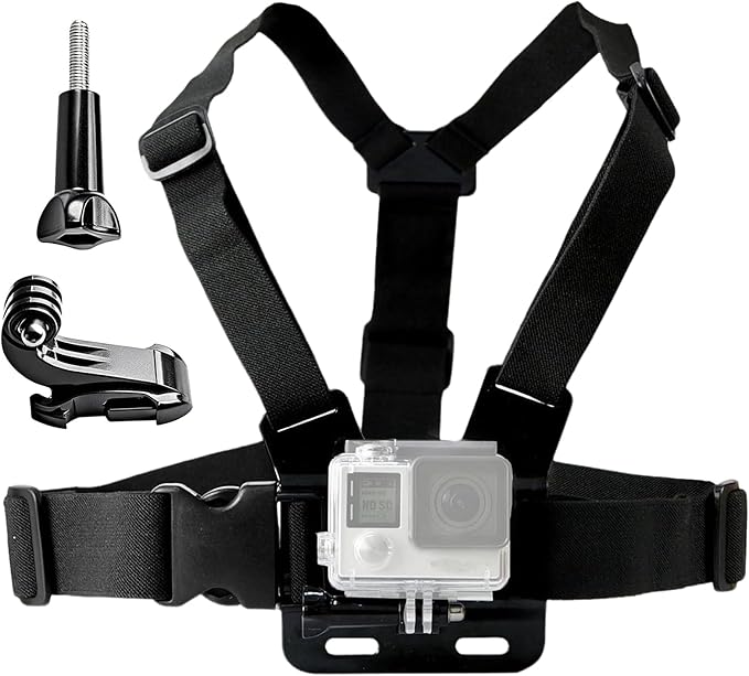 Chest Harness Mount Strap Compatible with Gopro Hero 13 12 11 10 9 8 7,AKASO EK7000 Brave 4 7,DJI Osmo,ODDV,Dragon Touch,WOLFANG,Camlance,Icefox Action Camera Accessories,Adjustable Chesty Body Mount