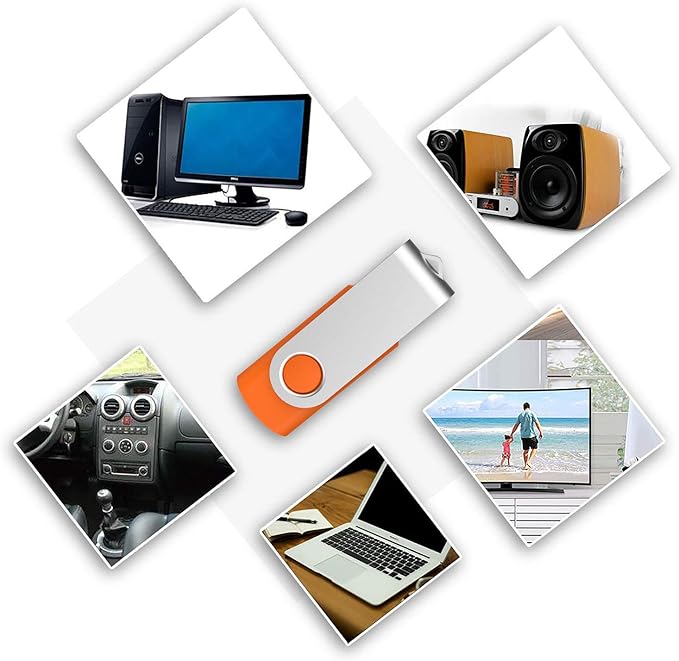 USB 3.0 Flash Drive KOOTION 10 Pack 32GB Thumb Drive 3.0 USB Stick Keychain Memory Stick Swivel Jump Drives, Mixcolors