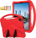 Dteck for iPad Air 13 Inch M2 2024/iPad Pro 13 inch 2024 M4 Kids Case/iPad Pro 12.9 Cover 6th/5th/4th/3rd Gen 2022/2021/2020/2018 with Pencil Holder Handle Stand EVA Protective Girl Boy Case,Red