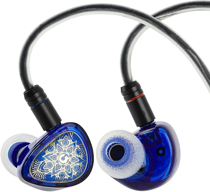 Linsoul TANGZU Wan'er S.G II in Ear Monitor,HiFi Wired Earbuds,10mm Dynamic Driver PET Diaphragm Gaming IEM Earphones with 2Pin Detachable OFC Cable for Audiophile DJ Stage (Clear Blue, Typec Mic)