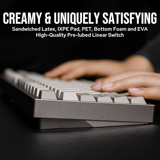 EPOMAKER P87 TKL Aluminum Wireless Gaming Keyboard, QMK/VIA Programmable, 87% BT/2.4Ghz/USB-C, with CNC Metal Knob and RGB Backlight (Khaki, Zebra Switch)