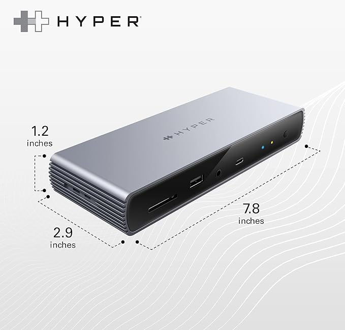 HyperDrive USB-C & Thunderbolt 4 Dock - Dual 6K60Hz Display Support Docking Station, 96W PD Charge, 2.5 Gigabit Ethernet, 10Gbps USB-A File Transfer, 11 Ports