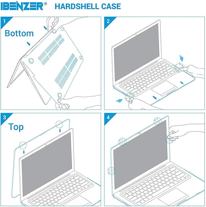 IBENZER Compatible with Old Version MacBook Air 13 Inch Case (2010-2017 Release). Models: A1466 / A1369, Plastic Hard Shell Case with Keyboard Cover for Mac Air 13, Daisy, A13BFL+1