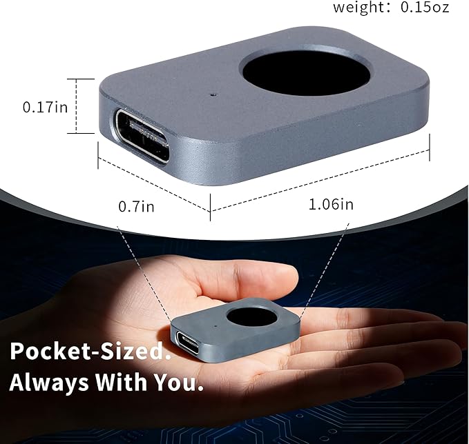 Windows Hello Fingerprint Reader for Windows 11 10, Offline Physical Security Vault for PC, USB Biometric Fingerprint Scanner, 360° Touch Secure Login & Data Encryption Device for Laptop Sliver