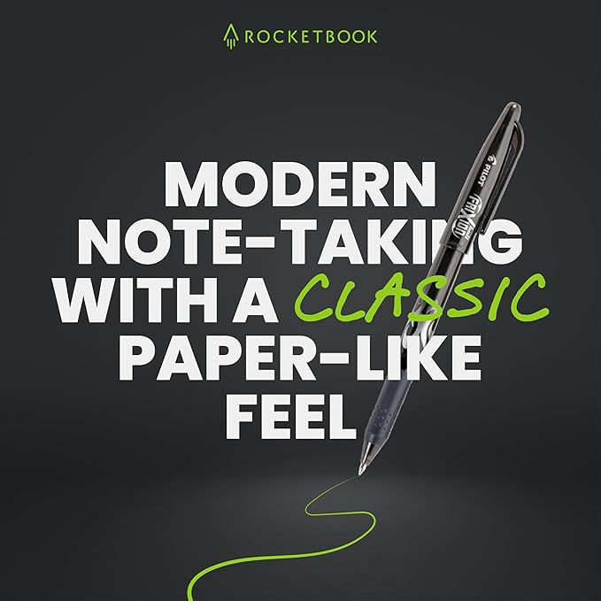 Rocketbook Flip Reusable Smart Notepad, Top Bound Spiral Notebook Lined and Dotted Pages Letter Size 8.5x11, Premium, Navy Blue (Pack of 1)