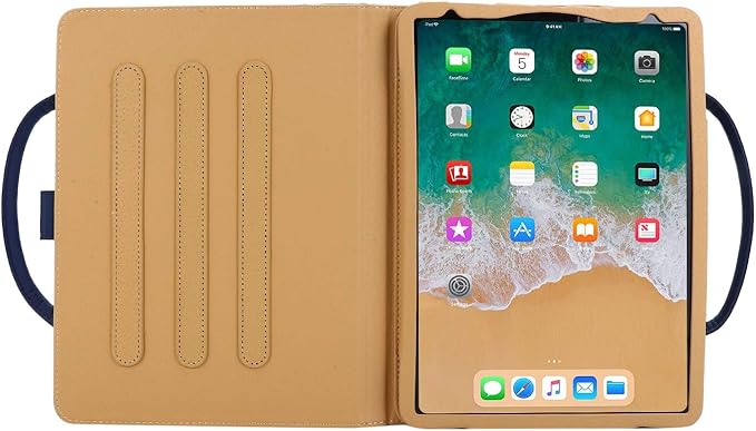 Handbag Case for iPad Pro 13" (M5/M4) 2025/2024, Air 13" M2 M3, iPad Pro 12.9-inch 2018-2022, Techcircle Cute Bowknot Pocket Wallet Design Folio Stand PU Leather Carrying Case, Auto Sleep/Wake, Blue