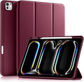 Akkerds Compatible with iPad Pro 13 Inch Case (M5/M4) 2025/2024, for iPad 13 Pro Case with Pencil Holder, Slim Trifold Stand Protective Cover with Soft TPU Back, Auto Wake/Sleep (WineRed)