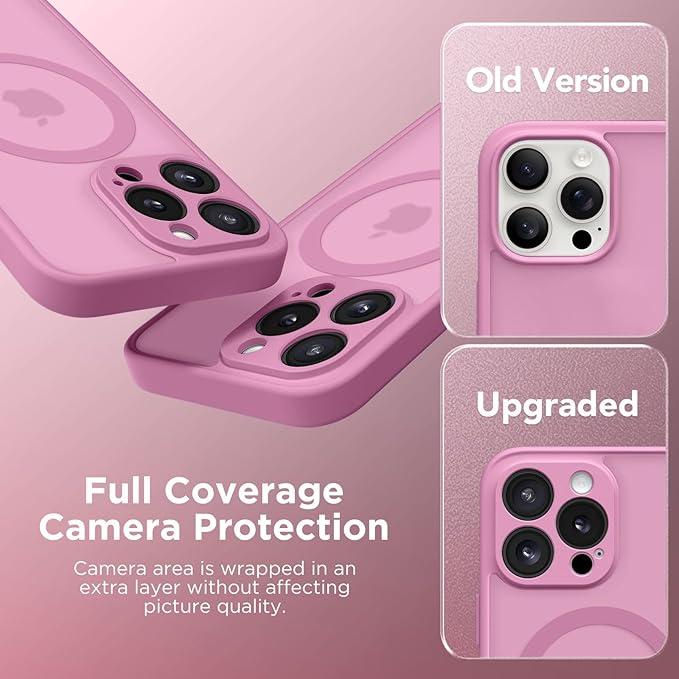 CAPRRO Magnetic for iPhone 13 Pro Max Case, [Compatible with MagSafe] [Full Camera Protection] Shockproof Protective Slim Translucent Matte Phone Case for iPhone 13 Pro Max 6.7'', Grape Purple