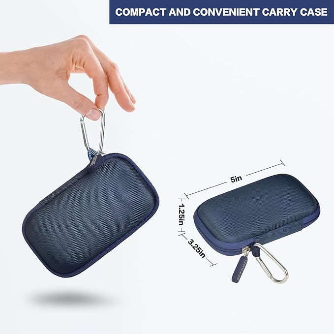 GWCASE Hard Case for SanDisk Extreme Portable SSD 1TB 2TB 4TB 8TB 500GB, External for Solid State Drive Travel Carrying Holder with Mesh Pocket for USB Cables & SD Cards(Bag Only)-Dark Blue