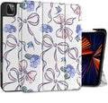DONGKE Case for 2022/2021/2020/2018 iPad Pro 11 inch Gen 4/3/2/1 - Slim Protective Case - Built in Pencil Holder Support Charging - Trifold Stand & Sleep/Wake Cover- Pansies Flower