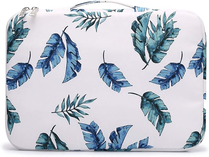 Kinmac 360° Heavy Duty Protective Laptop Computer Sleeve case Bag Cover with Handle for MacBook Pro 14 inch,14 inch-14.4 inch HP Lenovo Dell ASUS Acer Laptop (Banana Leaf)