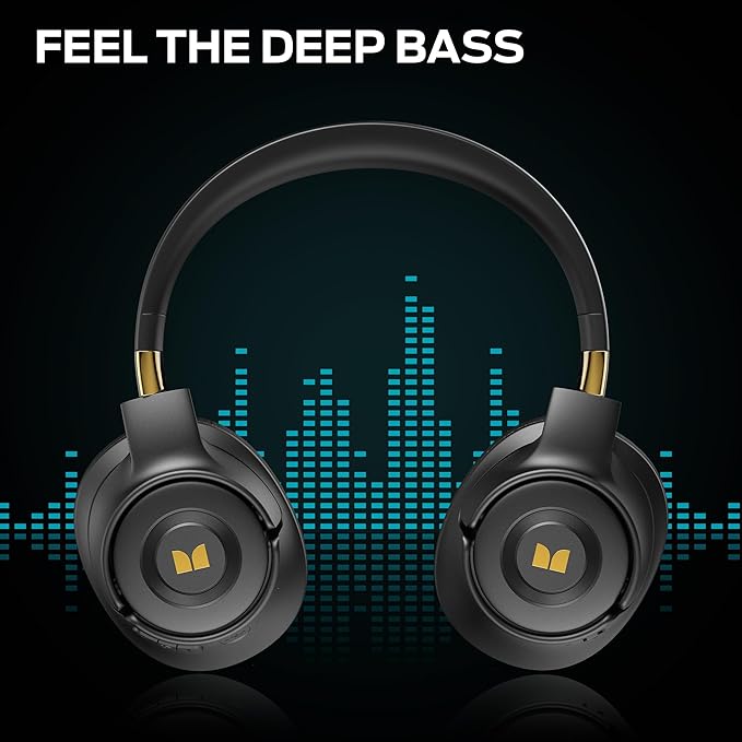 Monster Persona SE ANC Active Noise Cancelling Headphones, Over Ear Bluetooth Headphones Wireless, 60H Playtime, HiFi Stereo Audio, Deep Bass, Built-in Mic, Memory Foam Ear Cups for Home (Black)