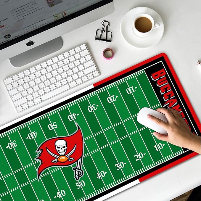 Large Gaming Mouse Pad, Mousepad with Non-Slip Rubber Base for Laptop Computer Desktop Keyboard,Football Fans Boy Husband Gift Dark Red Design Mat