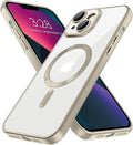 Hython Magnetic Clear for iPhone 13 Case with Camera Lens Protector [Compatible with MagSafe] Luxury Plating Edge Slim Soft TPU Cover Protective Phone Case for iPhone 13 6.1", Matte Gray