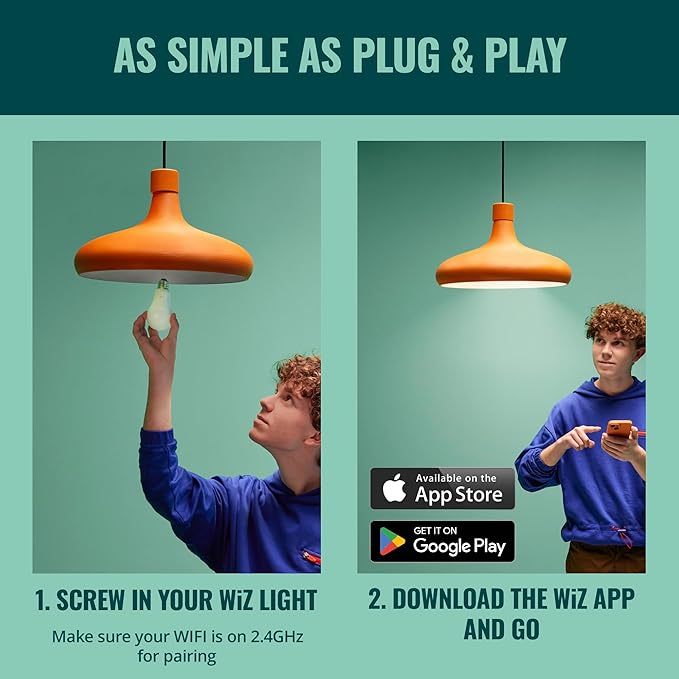 WiZ Connected 40W B12 LED Smart Light Bulbs - 3 Pack - Connects to Your Wi-Fi - E12 Smart Bulb - Control with Voice or App + Activate with Motion - Matter Compatible