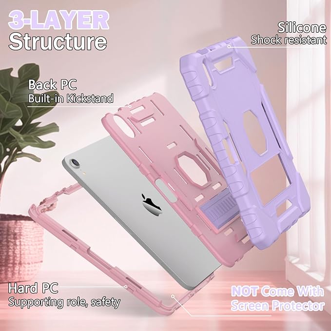 Grifobes Case for iPad mini 7 (A17 Pro) 2024 / Mini 6 2021 8.3 inch, Heavy Duty Shockproof Rugged Cover with Pencil Holder Stand, for I Pad Mini 7th/6th Gen 8.3" Case (Purple)