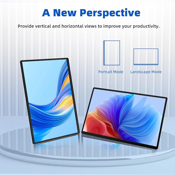 BOSII Portable Monitor for Laptops - Dual 16" IPS FHD 1200P Extended Dual Monitor for Laptop Compatible with Windows Mac Travel Work