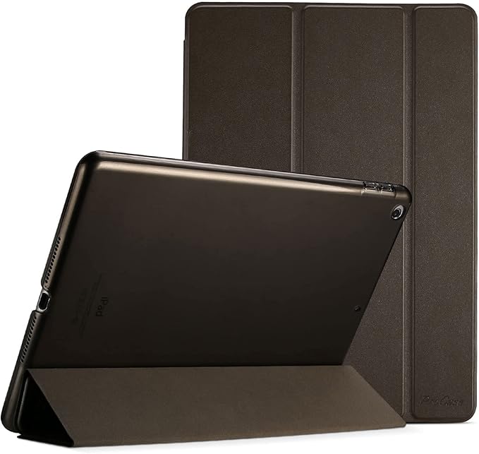 ProCase Smart Case for iPad 9.7 Inch iPad 6th/5th Generation 2018 2017(Model: A1893 A1954 A1822 A1823), Ultra Slim Lightweight Stand Cover with Translucent Frosted Back -Brown