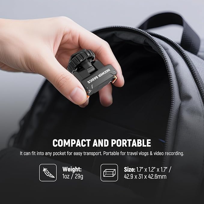 NEEWER Basics Magnetic Cold Shoe Mount Adapter Compatible with DJI OSMO Action 3 4 5 Pro Nano 360 Action Cams, Quick Release with 1/4" Screw Hole for Camera Hot Shoe Mini Tripod Selfie Stick, AC037
