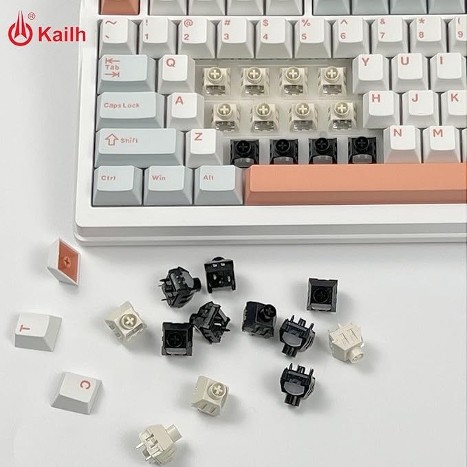 Kailh Box Dark Chocolate Linear Switch,5-Pin 55gf RGB SMD Full POM Material Pre-Lubed Key Switches for Mechanical Gaming Keyboard(Dark Chocolate,45pcs)