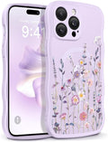 GVIEWIN for iPhone 14 Pro Max Case Compatible with MagSafe [Curly Wave Edge][Full Camera Protection] Floral Translucent Shockproof Magnetic Women Phone Case for 14 Pro Max, Floratopia/Colorful