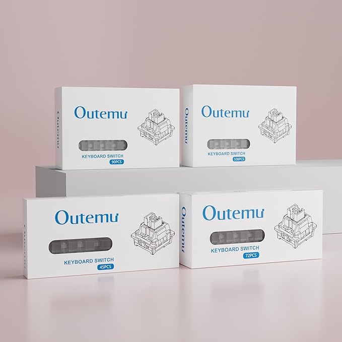 Zjmehty Outemu(Gaote) Red Bean Creamy Keyboard Switches with Diffuser for MX Mechanical Keyboards,Linear Pre-Lubricated Switches (108PCS)