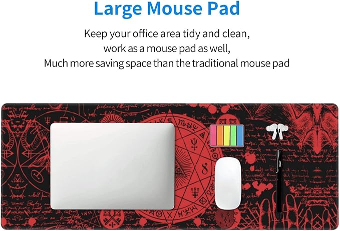 Vintage Mystic Goth Witchy Mouse Pad Extended Large Gaming Mouse Pad XL Oversized Desk Pad Stitched Edges 31.5 X 11.8 Inch
