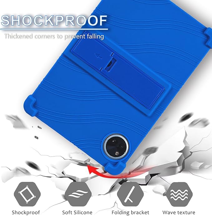 ATOOZ for DOOGEE U11 Case 11 Inch,Soft Silicone Kids Case for DOOGEE U11 Pro Tablet 2025/Teclast P50 Tablet with Stand (Blue)