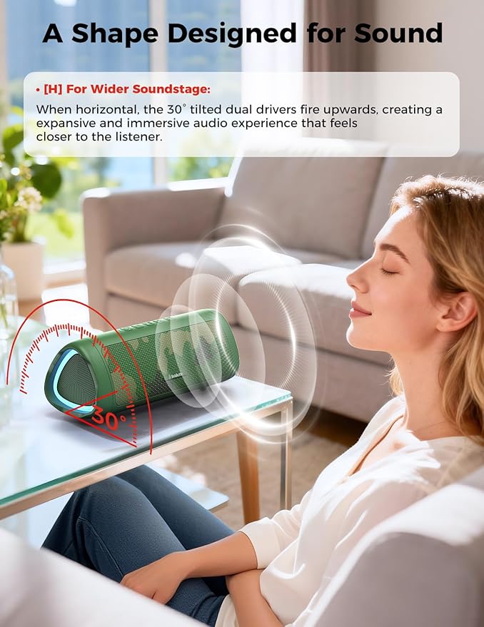 BolaButty Bluetooth Speaker Portable Wireless, IPX5 Waterproof, Up to 20H Playtime, TWS Pairing, BT5.3, for Home/Party/Outdoor/Camping/Beach Essentials, Birthday Gift (Camo)