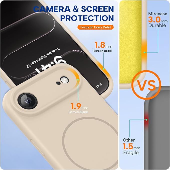 Miracase Magnetic for iPhone Air Case, Compatible with MagSafe, Integrated Silicone Camera Control Cover, 3.0mm Thicken Shockproof Drop Protection Phone Case for 17 Air,Dark Green