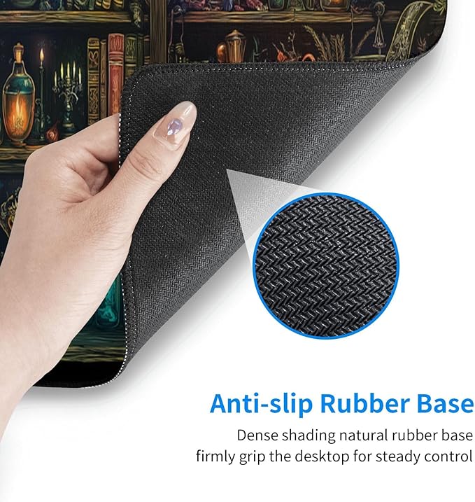 Library Mysterious Mouse Pad XL Large Mousepad Non Slip Rubber Base Desk Mat for Laptop Computer Gaming 31.5" X 12"