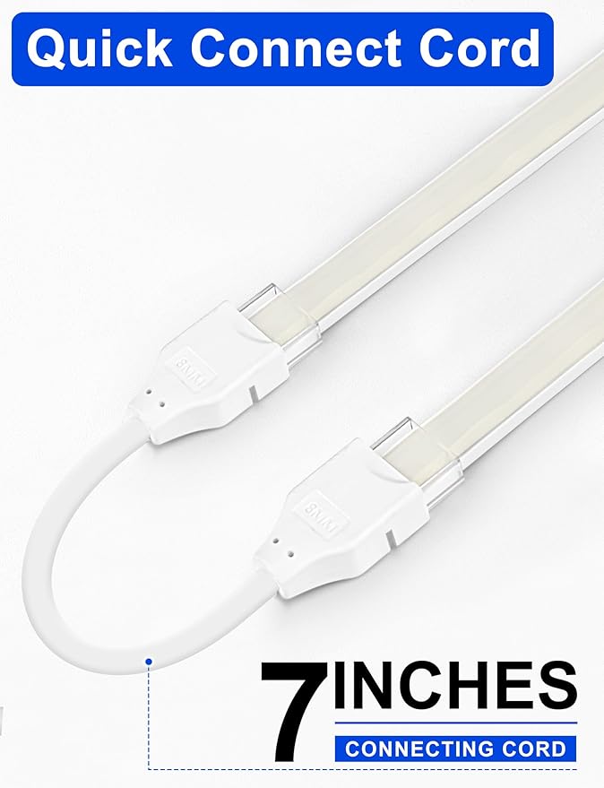 Lamomo COB LED Strip Lights, 16.4Ft White Dimmable Self-Adhesive Led Rope Light with Remote, Flexible Cuttable Waterproof 6000K Silicone Neon Tape Light for Bedroom,Indoor, Cabinet, 10mm Width