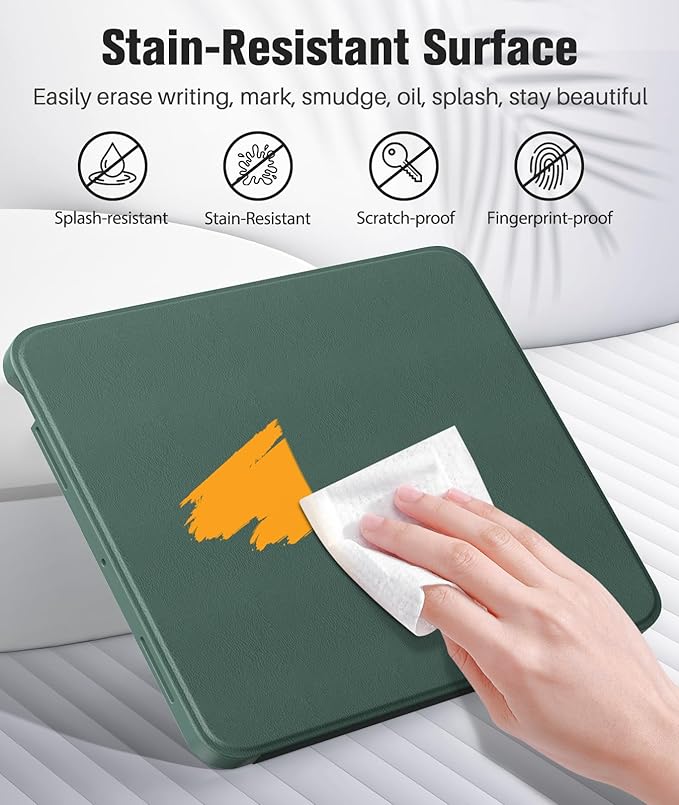 MoKo for iPad Pro 13 Inch Case (M5/M4) 2025/2024 with Pencil Holder, [Built-in Screen Protector], iPad Pro 13 M5/M4 Case with Clear Back & Magnetic Multi Angle Stand Cover, Midnight Green