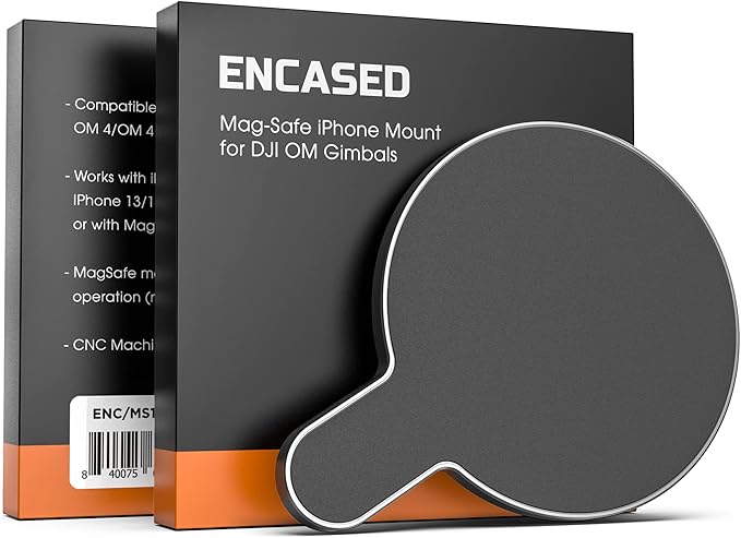 ENCASED Magnetic Adapter for DJI Osmo Mobile Smartphone Gimbal Stabilizer - Compatible with MagSafe (DJI OM 8 7P 7 SE 6 5 4)