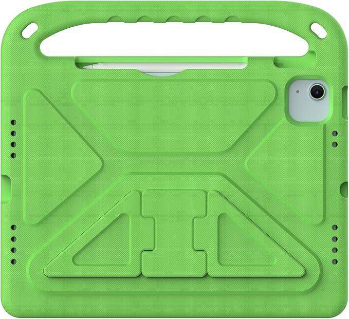 Kids Case for iPad Pro 11 Inch (M5) 2025/ (M4) 2024, with Pencil Holder/Kickstand/Handle Stand Lightweight Cute Soft EVA Shockproof Silicone Anti-Slip Grip Rugged Girls Boys Cover, Black