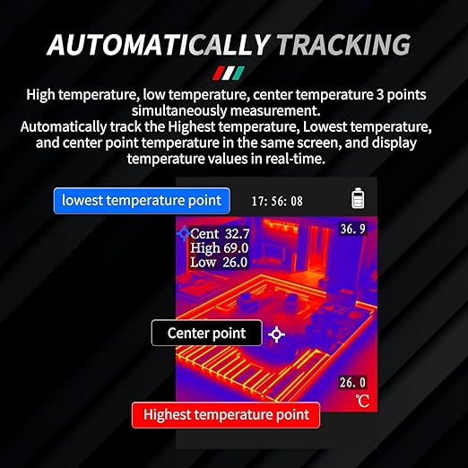 TR10 Thermal Imager, Super Resolution 240×240 Thermal Camera, 25Hz Infrared Camera with Temperature Alarm, -4°F to 1022°F Handheld Infrared Imager, 8-Hour Battery Life Infrared Camera