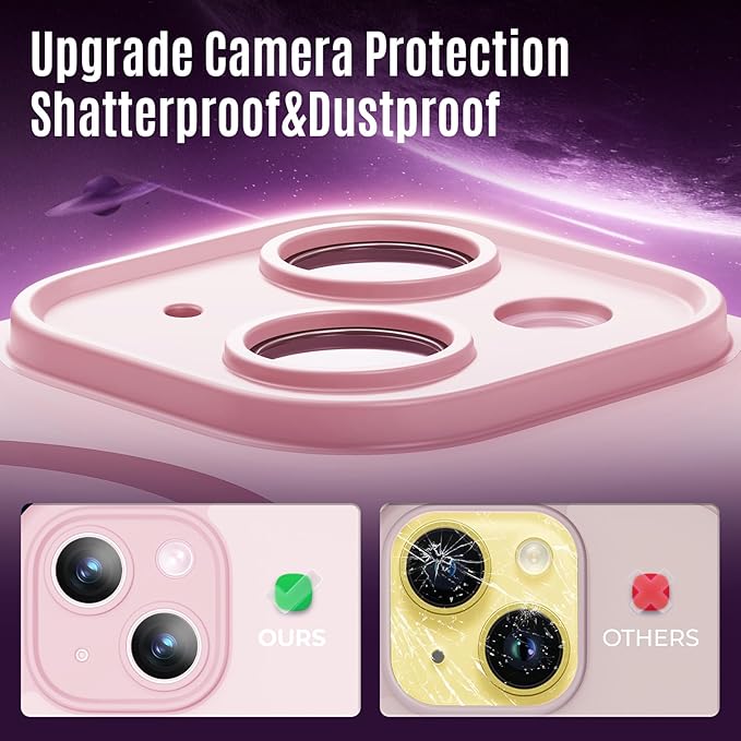 Symcele Designed for iPhone 14 Case, Compatible with MagSafe, with Privacy Screen Protectors X2, [Camera Protection] [15FT Military Drop Protection] Shockproof Phone Case, 6.1", Pink