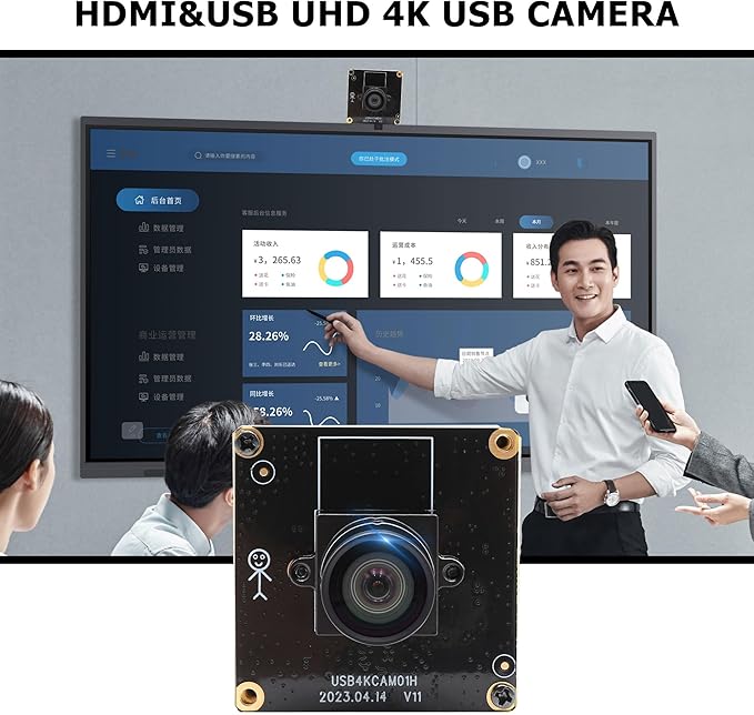 HDMI USB Camera Module 4K Webcam IMX415 Sensor H.265 H.264 Webcamera 2160P 30FPS Video Surveillance Streaming Video Conference PC Camera Industrial Digital Zoom Webcam