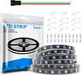 16.4FT WS2812B 5V LED Strip Lights 150 Individual Addressable RGB IC 5050SMD LEDs - Flexible Black PCB IP67 - 30LEDs/m MagicRGB Dream Color for DIY Chasing Color Project (No Power Supply & Controller)