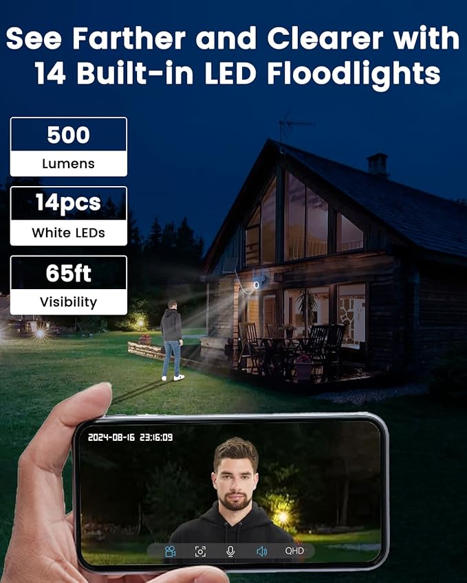 UCOCARE 4G LTE Cellular Security Camera Solar, No WiFi Outdoor Camera with SIM Card, 4MP HD 360° Pan Tilt, Color Night Vision, Motion Alerts, Off-Grid Camera for Farm Ranch Cabin Construction Site