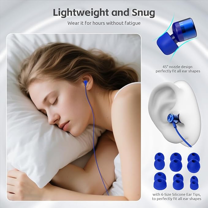 MORMOQUE USB C Headphones for iPhone 15 16 17,for Samsung S20-S23 A53 A54 Type C Wired Earbuds,Built-in Microphone Hi-Fi Bass Earphones,4.9ft Long Cord Magnetic in-Ear Ear Buds with 6 Ear Tips(Blue)